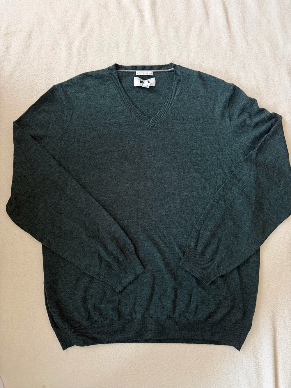 Joseph Abboud Extra Fine Merino Wool V-Neck Sweater Dark Green Men's Size XXL